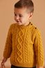 Ochre Yellow Cable Crew Jumper (3mths-7yrs)