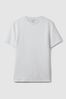 Reiss White Cooper Honeycomb Short Sleeve T-Shirt