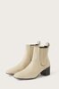 Monsoon White Square Toe Leather Chelsea Boots