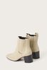 Monsoon White Square Toe Leather Chelsea Boots