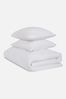 Jasper Conran White Soft Textured Double Weave Duvet Cover and Pillowcase Set