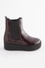 Red Burgundy Chunky Chelsea Boots