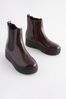 Red Burgundy Chunky Chelsea Boots