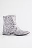 Silver Sparkle Occasion Heeled Boots