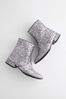 Silver Sparkle Occasion Heeled Boots