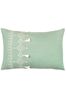furn. Green Pritta Cotton Embroidered Tasselled Cushion