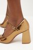 Gold Forever Comfort® T-Bar Block Heel Shoes