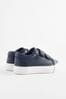 Navy Blue Plain Standard Fit (F) Strap Touch Fastening Shoes
