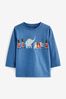 Blue/White London Bus Long Sleeve Character T-Shirts 3 Pack (3mths-7yrs)