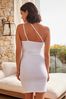 White Double Strap One Shoulder Dress