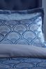 Catherine Lansfield Blue Art Deco Pearl Duvet Cover and Pillowcase Set