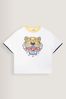 Kenzo White White Rainbow Tiger Print Logo T-Shirt