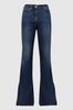 Reiss Mid Blue Beau High Rise Skinny Flared Jeans