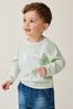 Green Long Sleeve Tie Dye T-Shirt With Embroidered Graphic (3mths-7yrs)