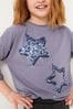 Purple Star Sequin Star Long Sleeve T-Shirt (3-16yrs)