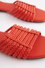 Red Extra Wide Fit Forever Comfort® Leather Plait Sandals