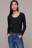 Whistles Ribbed Black Top