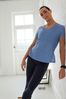Blue Atelier-lumieresShops Active Sports Mesh Short Sleeve Technical T-Shirt
