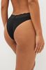 Black Extra High Leg Lace Trim Cotton Blend Knickers 4 Pack