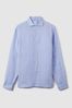 Reiss Soft Blue Ruban Linen Long Sleeve Shirt