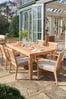Natural Garden Salcey Teak Dining Set With Saunton Dove Grey Dining Pads