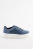 Blue Signature Leather Chunky Star Lace-Up Trainers