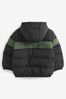 Emporio Armani EA7 Boys Padded Hooded Black Jacket