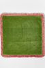 Oliver Bonas Green Issey Velvet Fringed Green Cotton Cushion Cover