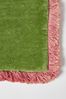 Oliver Bonas Green Issey Velvet Fringed Green Cotton Cushion Cover