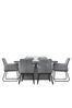 Gallery Home Slate Grey Garden Ashbourne 6 Seater Dining Set with Fire Pit