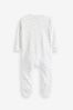 White Cotton Baby Zip Sleepsuits 2 Pack (0mths-2yrs)
