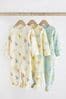 Cream Cotton Baby Sleepsuits 3 Pack (0-2yrs)