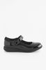 Black Patent Narrow Fit (E) School Leather Brogue Detail Mary Jane Shoes