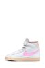 Nike White/Pink Blazer Mid '77 Junior Trainers