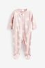 Pink Fleece Baby Sleepsuits 2 Pack