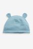 Blue 3 Pack Baby Bear Ear Beanie Hats (0-18mths)