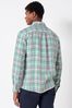 Crew Clothing Company Mint Green Check Print Linen Classic Shirt