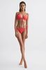 Reiss Bright Coral Ripley Triangle Bikini Top