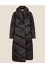 Monsoon Clara Black Longline Padded Recycled Polyester Maxi Coat