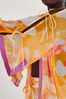 Monsoon Orange Abstract Print Longline Kimono Cover-up