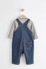 Dark Denim Blue Baby Appliqué Denim Dungarees And Jersey Bodysuit Set (0mths-2yrs)