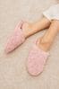 Pink Recycled Faux Fur Cosy Mule Slippers