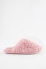 Pink Recycled Faux Fur Cosy Mule Slippers