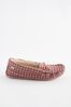 Pink Check Moccasin Slippers