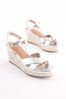 Silver Extra Wide Fit Forever Comfort® Open Toe Wedges
