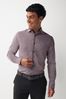 Brown Regular Fit Single Cuff Signature Trimmed towelling