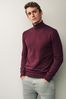 Plum Purple Knitted Long Sleeve Roll Neck Jumper