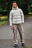 Chalk White Shower Resistant Hooded Puffer Jacket