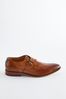 Tan Brown Leather Single Monk Shoes