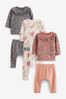 Rust Brown 6 Piece Baby T-Shirts and Leggings Set